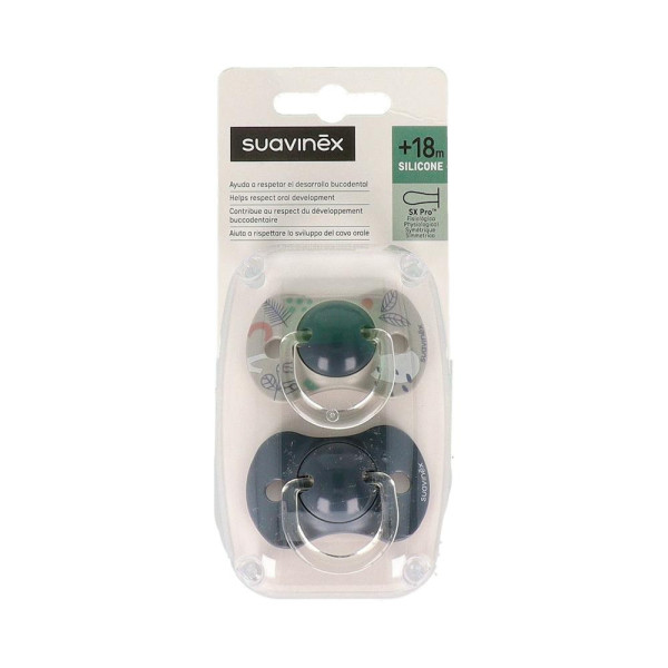 Chupete Fisiologico Suavinex Silicona +18 M 2 Un