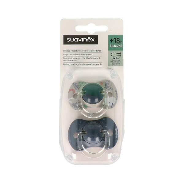 Chupete Fisiologico Suavinex Silicona +18 M 2 Un