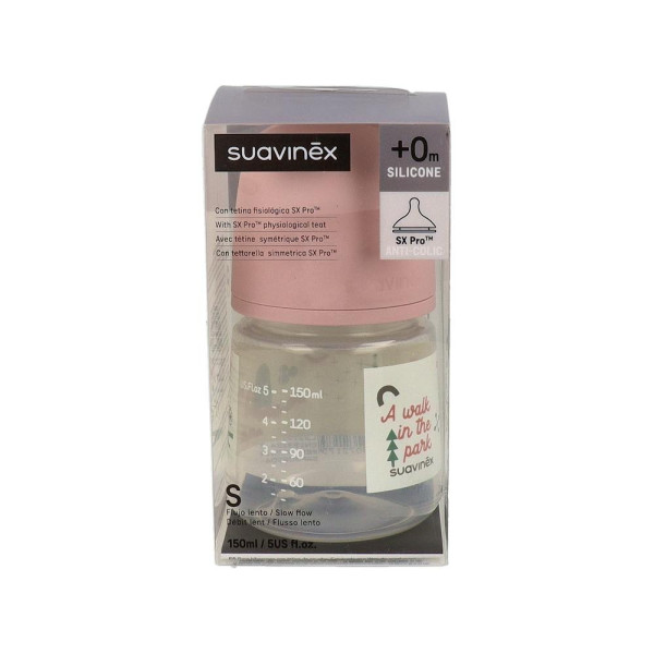 Biberon Suavinex Tetina Fisiologica Silicona T/U 0-6 M Flujo S 150 Ml 1 Un