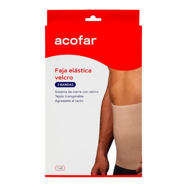 Faja Acofar Elast Velcro 3 Bandas Beig T-2 90-110