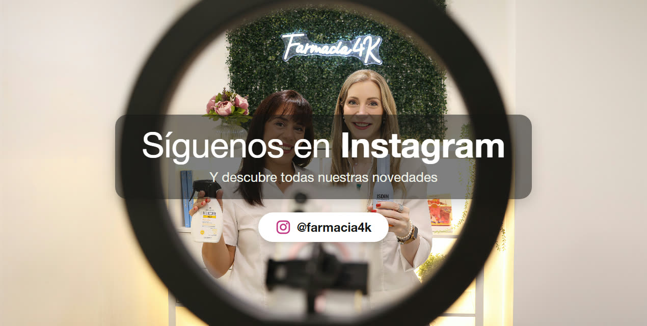 S&iacute;guenos en Instagram. Y descubre todas nuestras novedades. @farmacia4k.