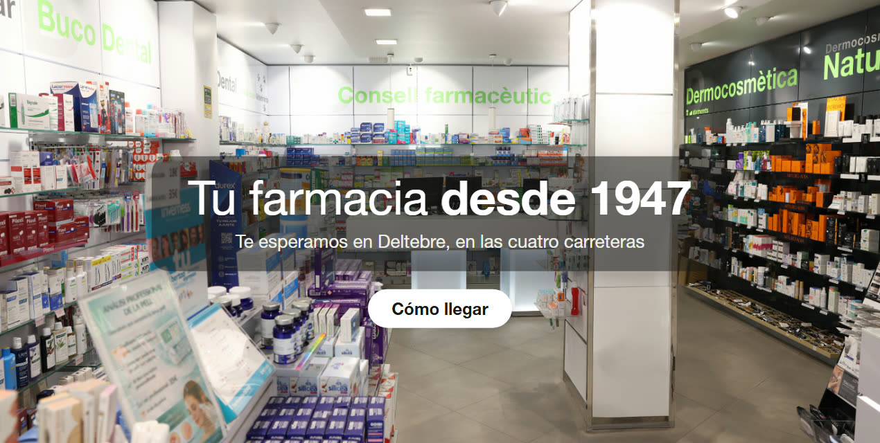 Tu farmacia desde 1947. Te esperamos en Deltebre, en las cuatro carreteras. C&oacute;mo llegar.